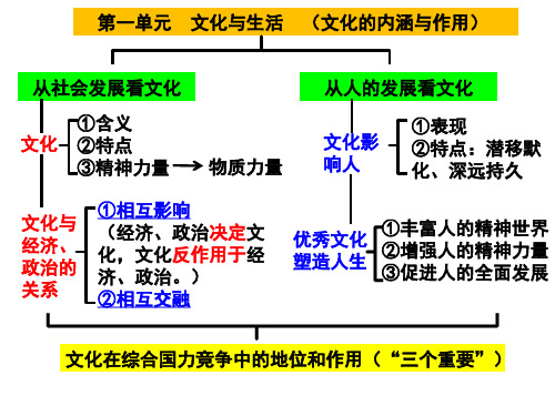 《文化生活》单元知识结构图