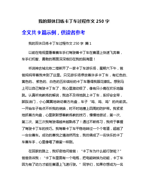 我的双休日练卡丁车过程作文250字