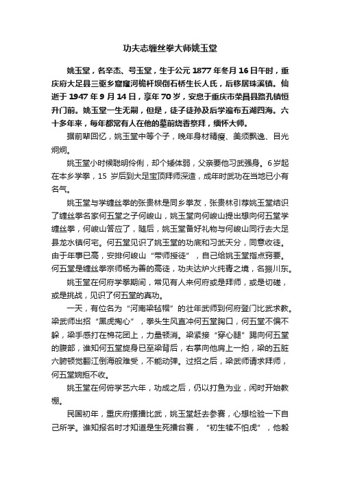 功夫志缠丝拳大师姚玉堂