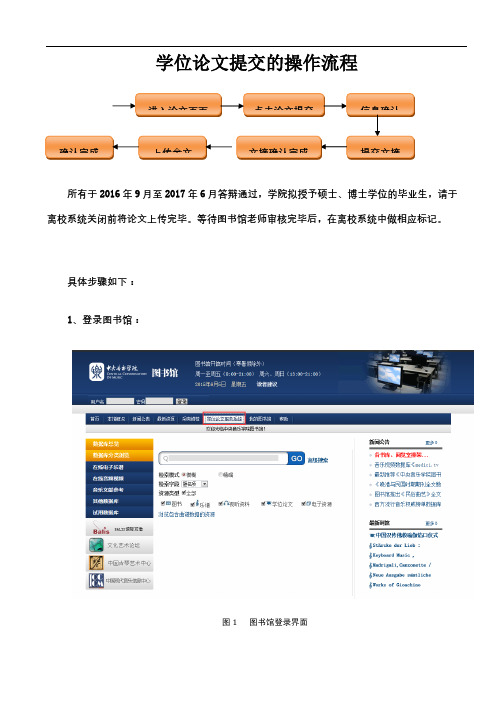 学位论文提交的操作流程【模板】