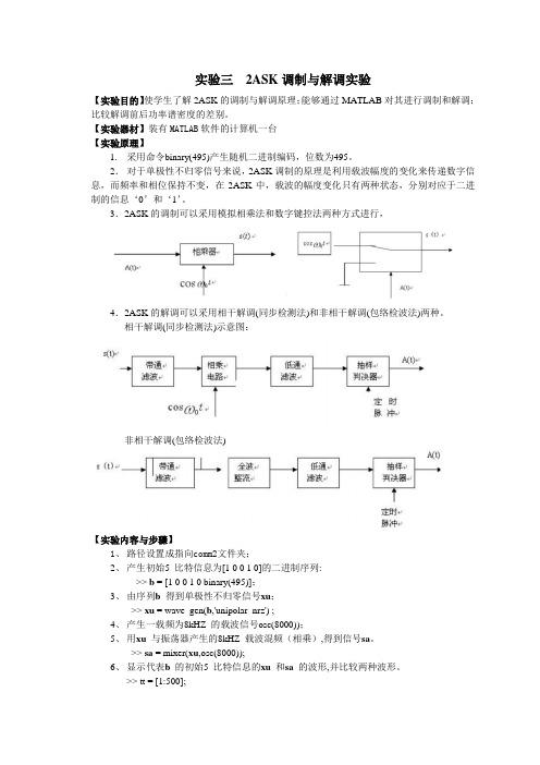 实验三2ASK调制与解调实验