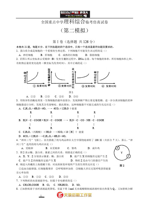 全国重点中学理科综合临考仿真试卷.doc