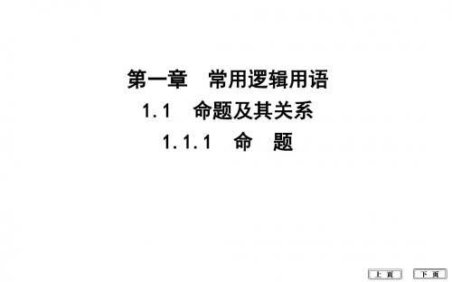 高二人教A版高中数学选修1-1课件:第一章 常用逻辑用语1.1 命题及其关系1.1.1 命题