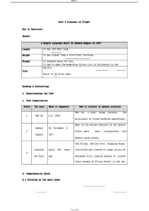 全新版大学进阶英语综合教程第二册答案U5KeytoExercises