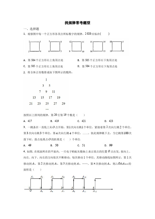 人教版七年级上册期末复习：找规律的选择填空题常考题型