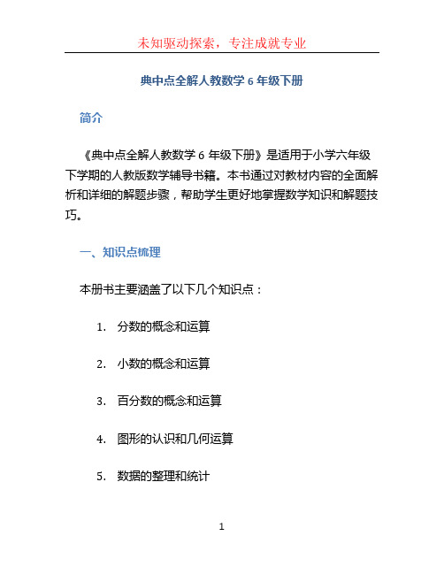 典中点全解人教数学6年级下册