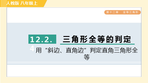 人教版八年级上册数学同步培优第12章全等三角形 用“斜边、直角边”判定直角三角形全等