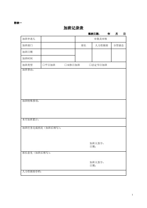 集团公司员工考勤及假期管理表格