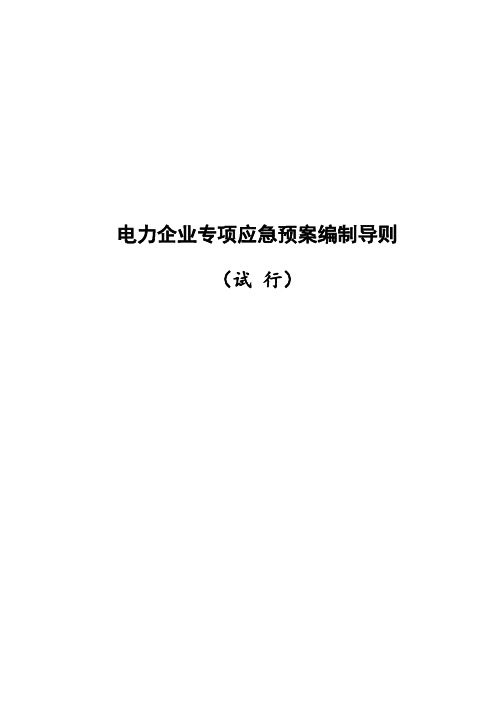 电力企业专项应急预案编制导则