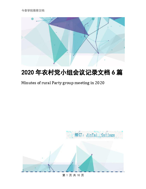 2020年农村党小组会议记录文档6篇