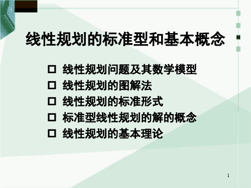 线性规划的标准型和基本概念