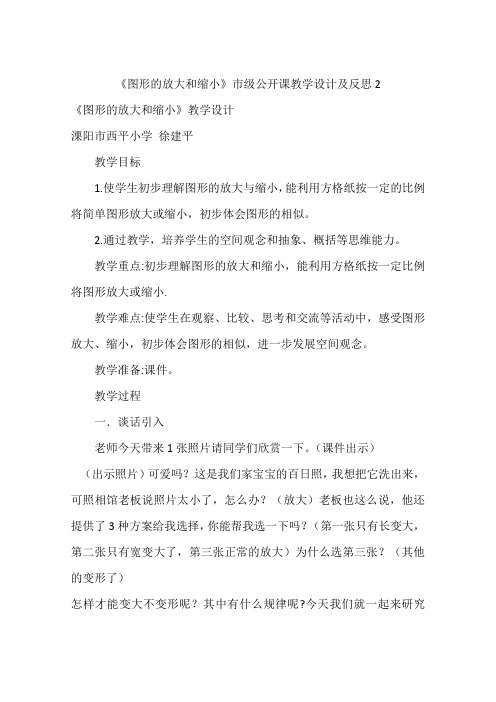 《图形的放大和缩小》市级公开课教学设计及反思2