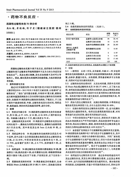 药源性过敏性休克56例分析