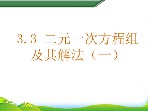 沪科版七年级数学上册《二元一次方程组及其解法(一)》课件