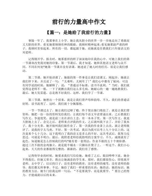 前行的力量高中作文