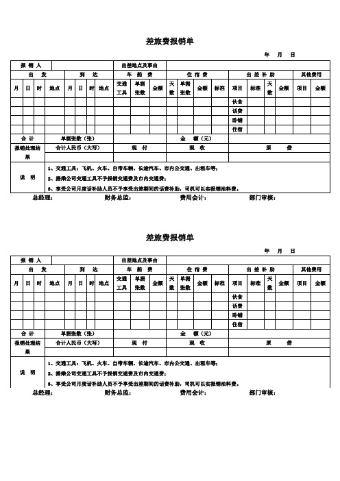 差旅费报销单
