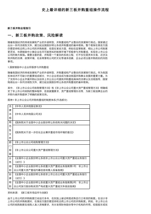 史上最详细的新三板并购重组操作流程