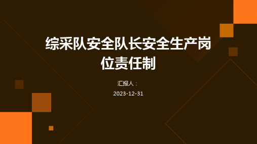 综采队安全队长安全生产岗位责任制