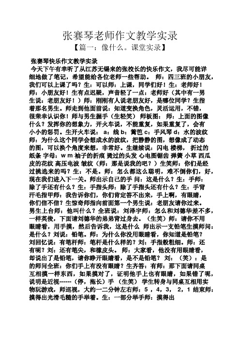 张赛琴老师作文教学实录