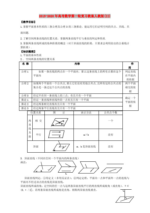 2019-2020年高考数学第一轮复习教案人教版(II)