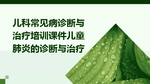 儿科常见病诊断与治疗培训课件儿童肺炎的诊断与治疗