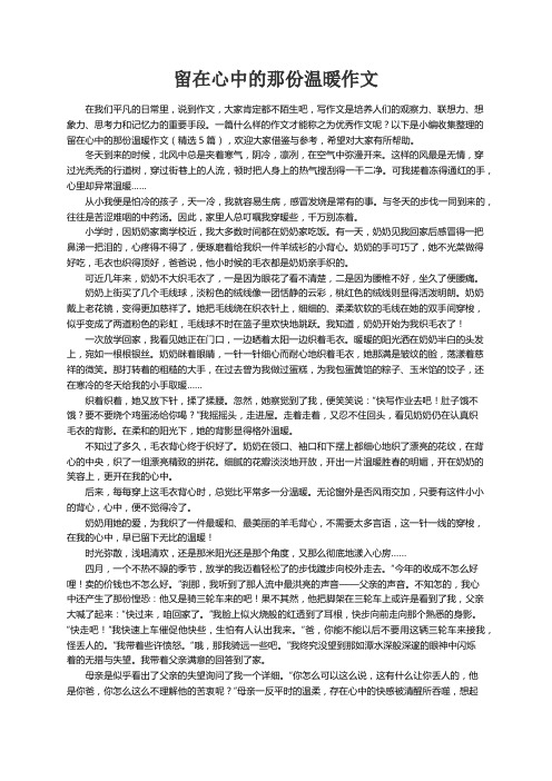 留在心中的那份温暖作文（精选5篇）