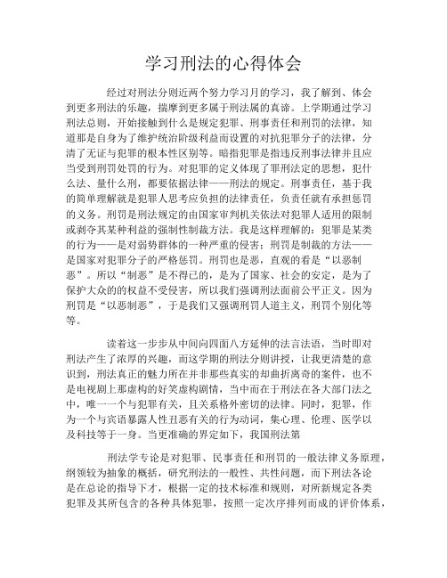 学习刑法的心得体会