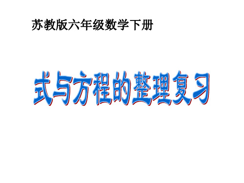 最新苏教版数学六年级下册《式与方程的整理与复习》ppt课件