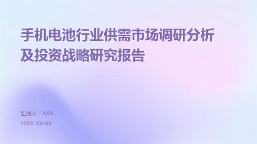 手机电池行业供需市场调研分析及投资战略研究报告