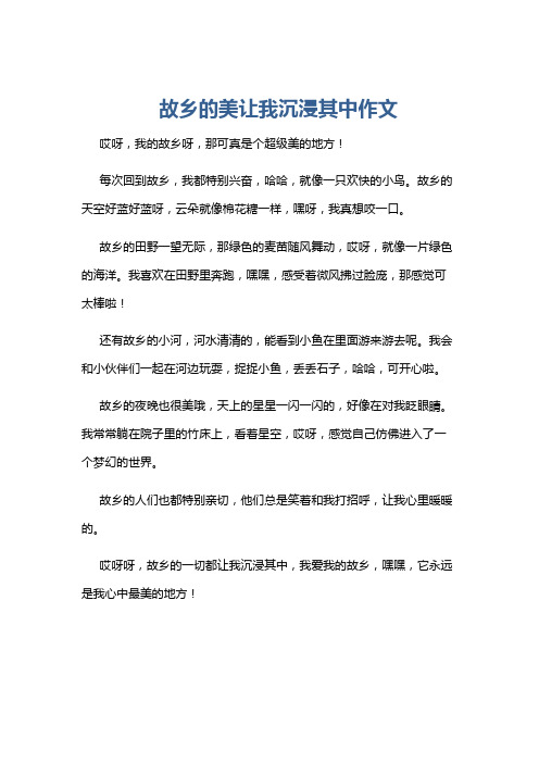 故乡的美让我沉浸其中作文