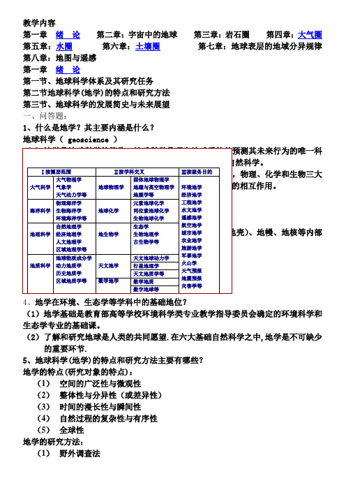 地学基础复习题1