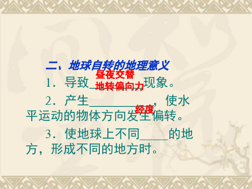 地球自转的地理意义晨昏线的判读和应用课件