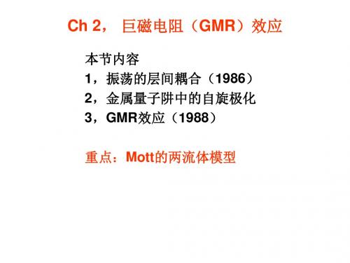 Ch2,巨磁电阻(GMR)效应本节内容