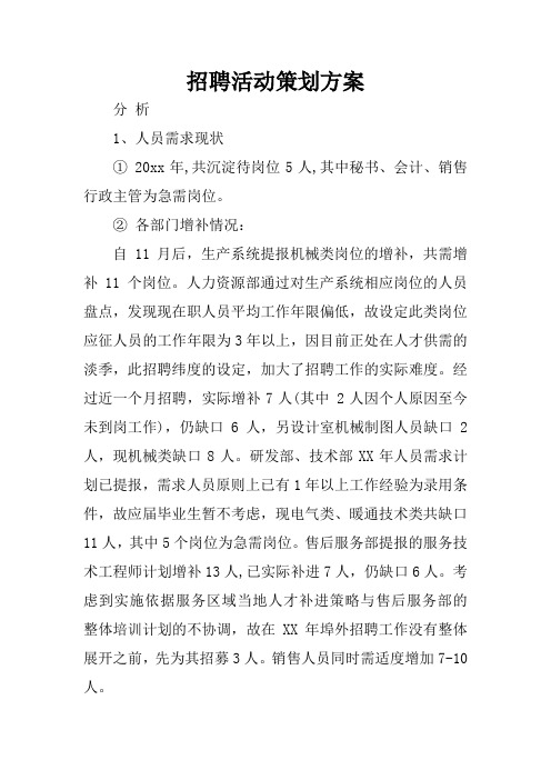 招聘活动策划方案