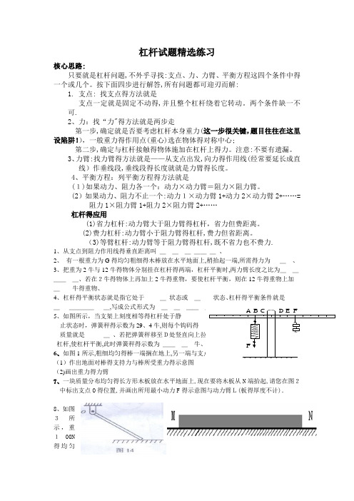 杠杆精选练习(含答案方法)