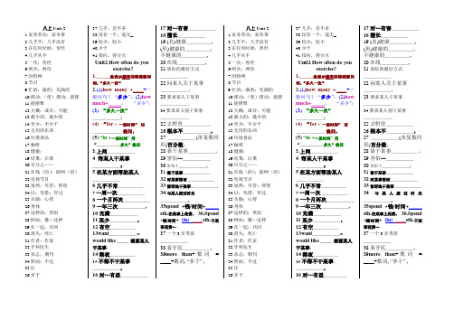 八上Unit 2周清