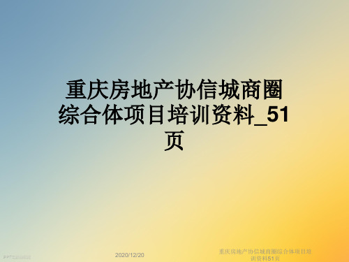 重庆房地产协信城商圈综合体项目培训资料51页