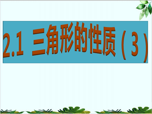 湘教版初中数学八年级上册三角形的性质精品课件PPT