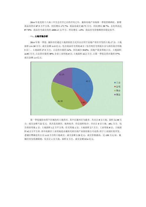 2014年第一季度襄阳市区房地产市场运行情况的报告