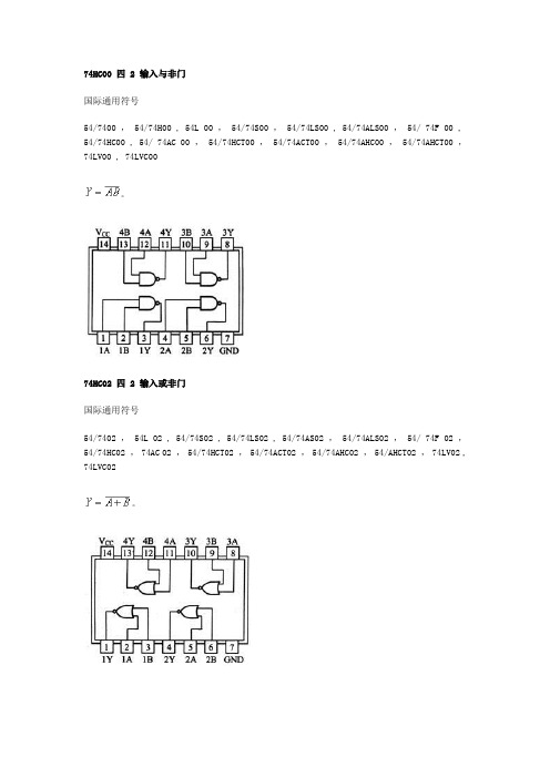 74HC系列芯片资料