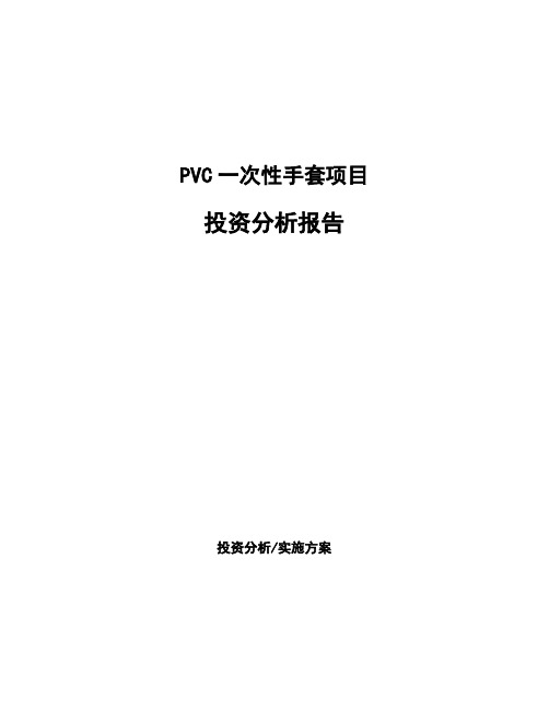 PVC一次性手套项目投资分析报告 (1)