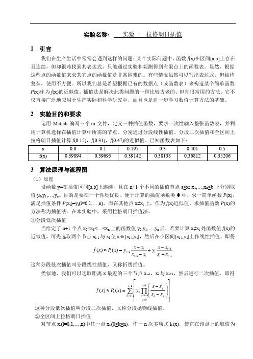 拉格朗日插值实验报告