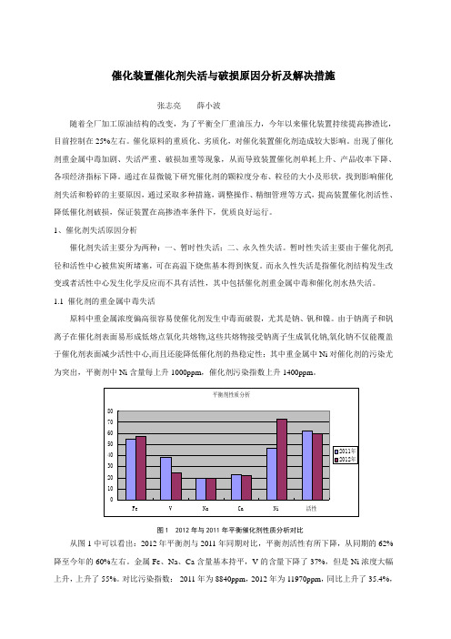 催化装置催化剂失活与破损原因分析及解决措施