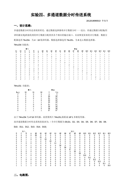 实验四(多通道数据分时传送系统)