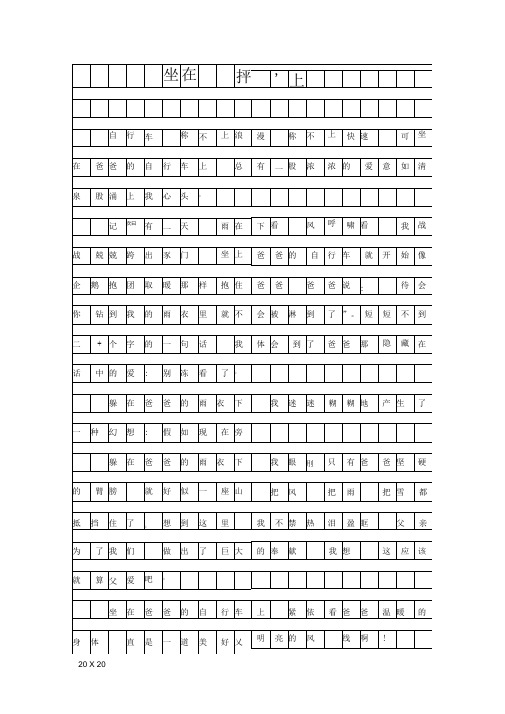 (小学作文)坐在爸爸的自行车上