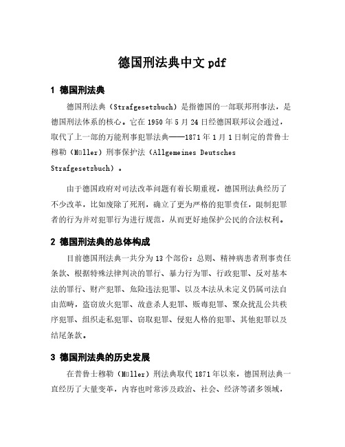 德国刑法典中文pdf