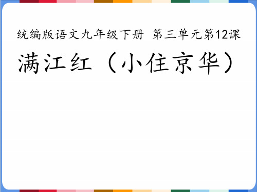 第12课《词四首——满江红》课件 2023—2024学年统编版语文九年级下册