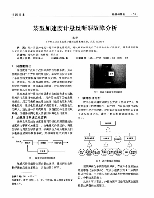 某型加速度计悬丝断裂故障分析