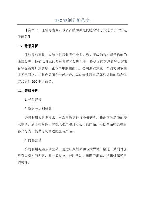 B2C案例分析范文