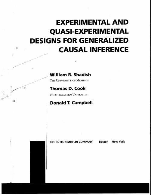 Experimental and quasi-experimental designs for research